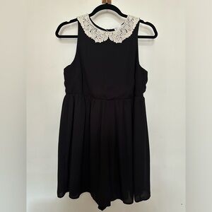 Urban outfitters Cooperative Black Sleeveless Jumper Onesie Lace Collard Small